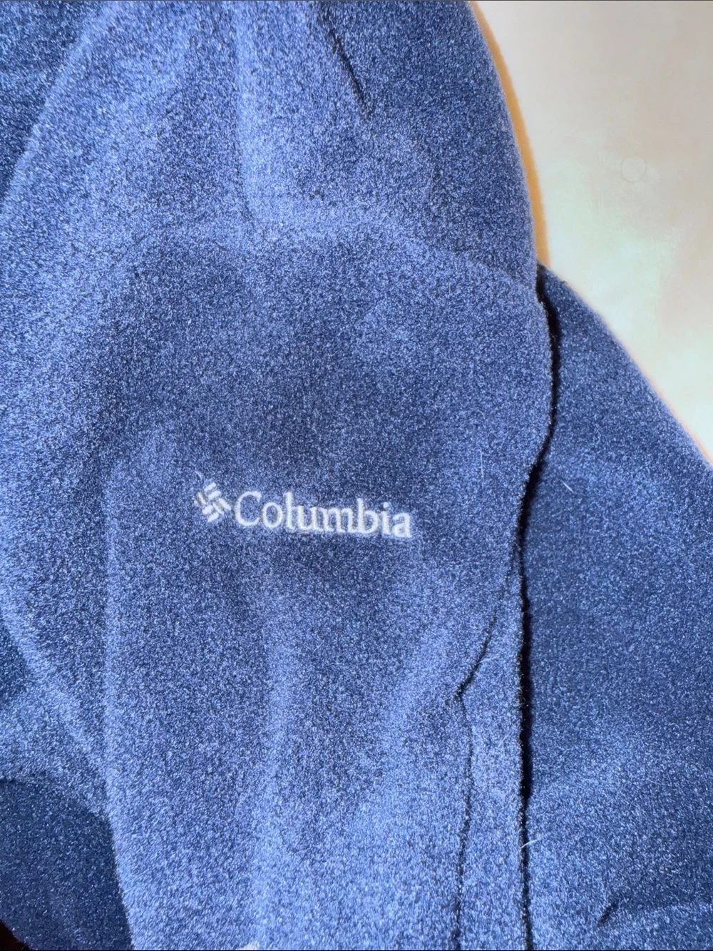 Columbia Dark Navy Fleece Hooded Baby Footie Bear Ears bunting full zip 3 6 mo